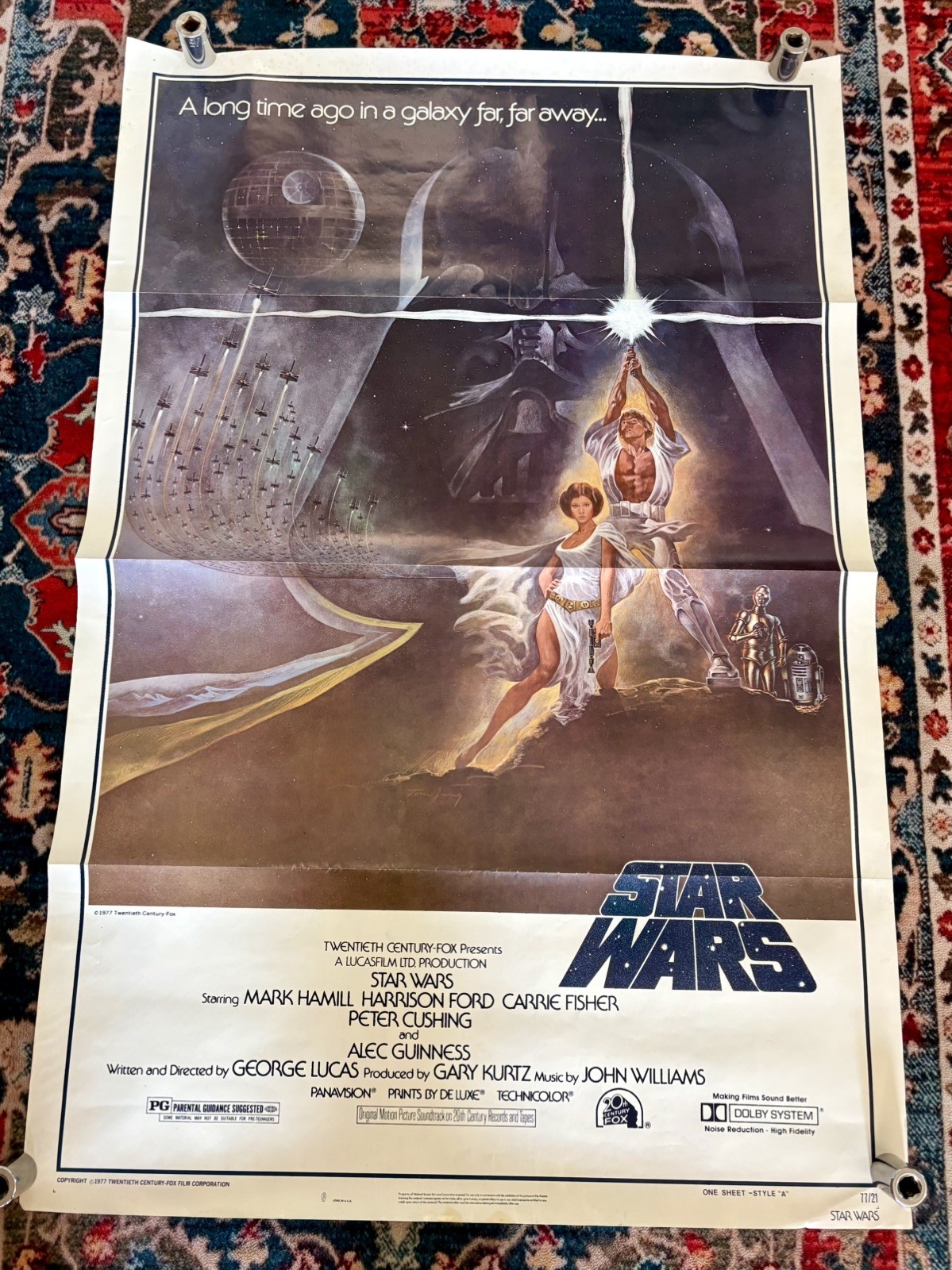 Original 1977 Star Wars Style A 2nd Print 27x41 Movie Poster Rolled NSS 77/21