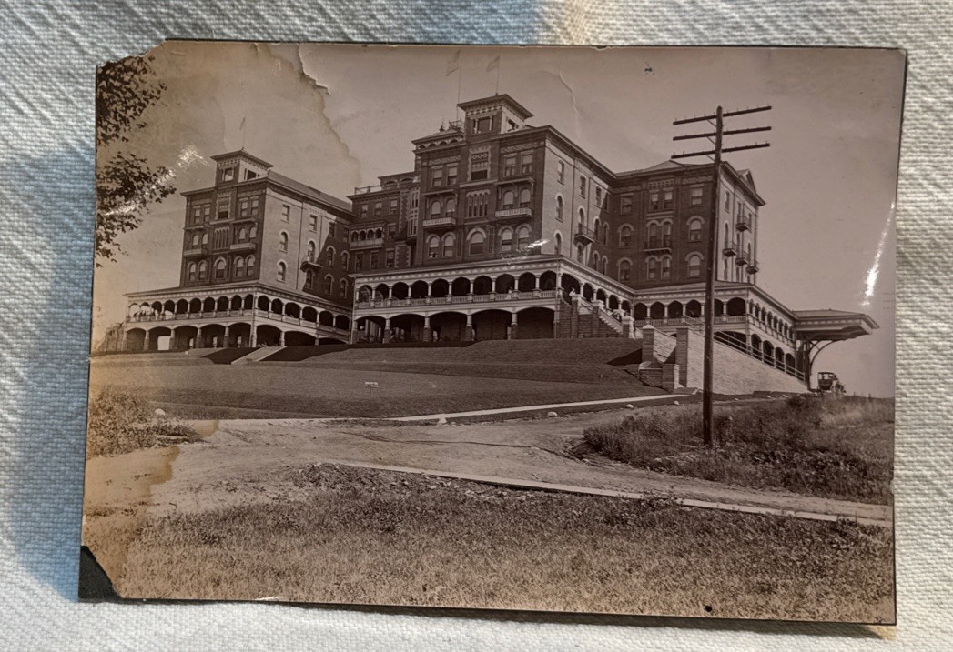 Vtg Real 5x7 Photo Hotel Rider Cambridge Springs Pa Before It Burned Down