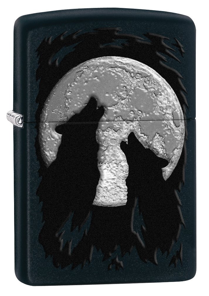 Zippo Lighter Wolves Howling at The Moon Black Matte 78660