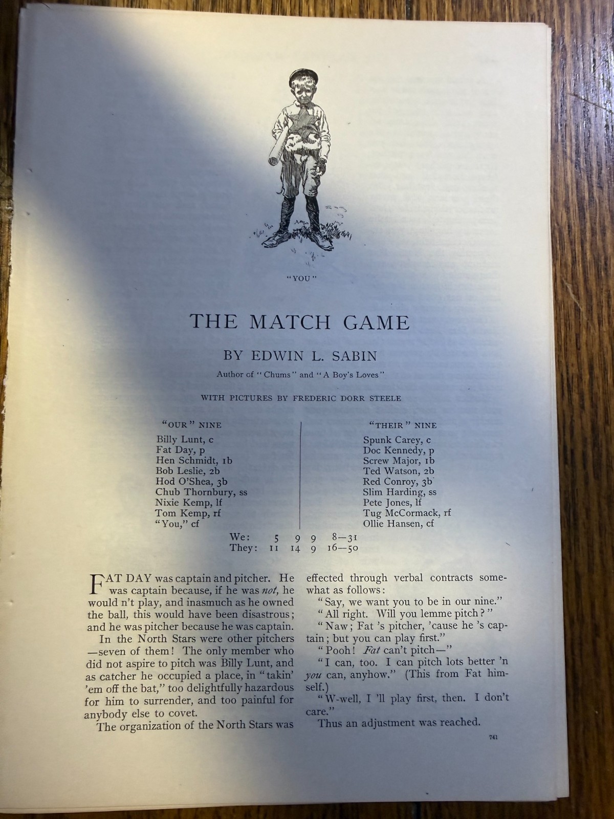 1903 Turn of the Century Baseball Story The Match Game by Edwin L. Sabin