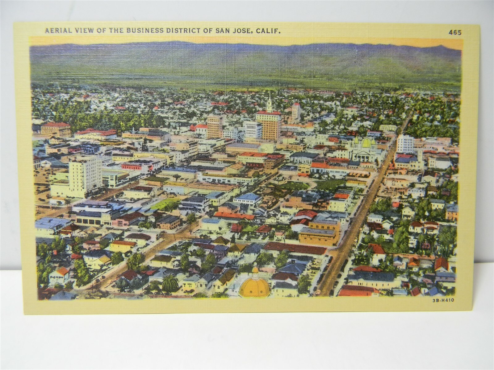 Vintage Aerial View Business District San Jose Cal. Postcard P22