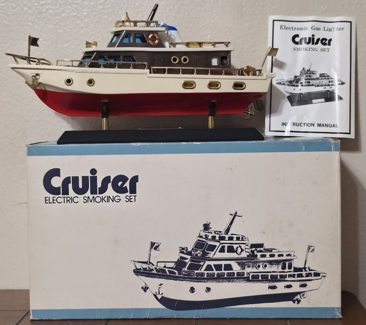 Rare Vintage Waco Boat Yacht Cabin Cruiser Desk Table Lighter Japan 60\'s W/BOX