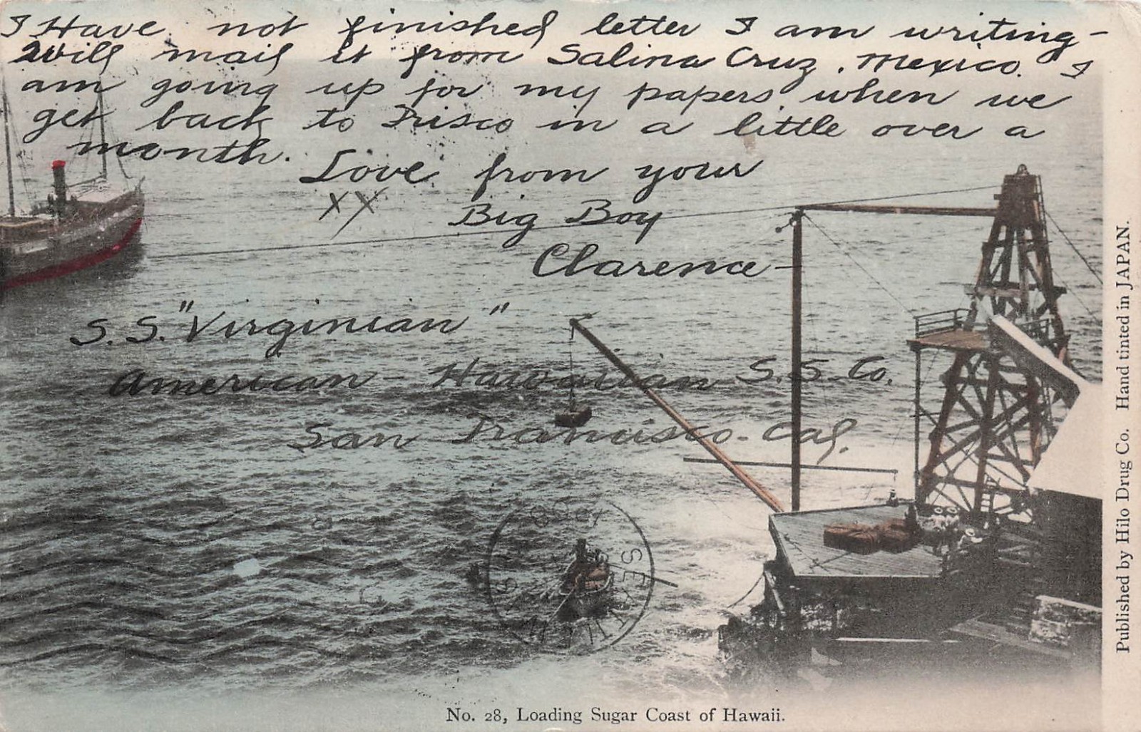 USS Virginian Clarence Goodhue WWI Hero Hiloh Navy Base Hawaii Vtg Postcard 36A