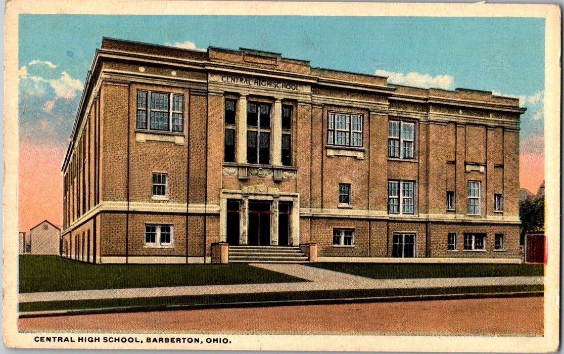 Vintage Postcard 1916 Central High school, Barberton, Ohio (OH)
