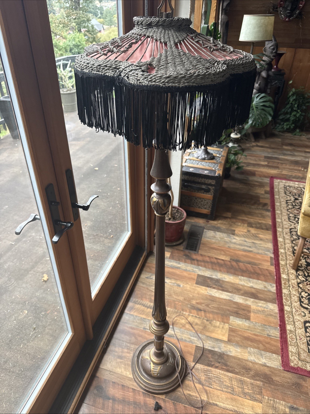 Antique Fringe Lampshade - Haunting Gothic Boudoir Shade Unique Wicker