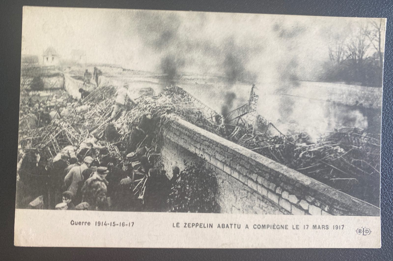 Mint France Real Picture Postcard Zeppelin beaten down March 1917