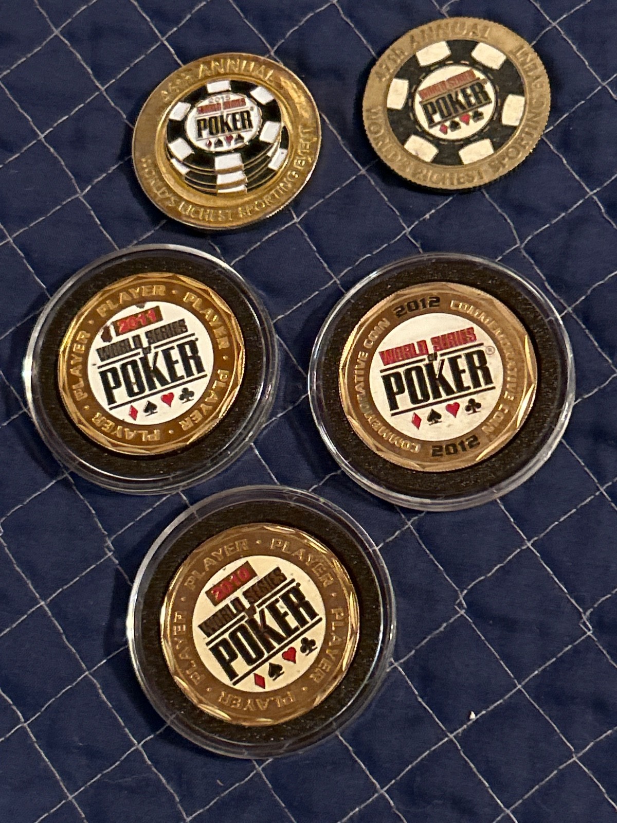 5 WSOP Poker Card Protectors 2 Rare 2010 2011 Player Chips 2012 Rio Caesars