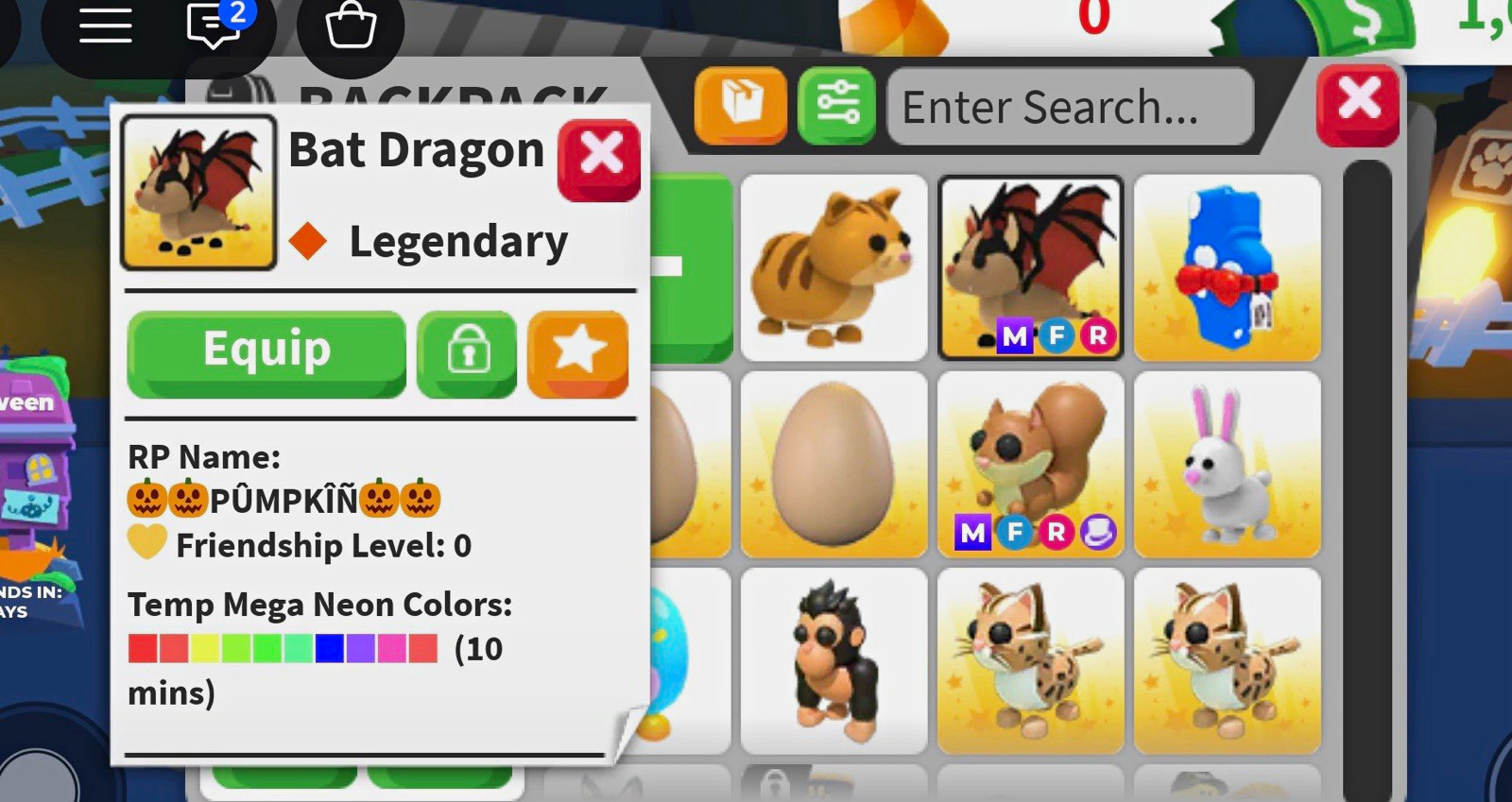 Roblox Adopt Me Bat Dragon  Mega Fly Ride (MFR) Game Item ( CHECK DESCRIPTION)