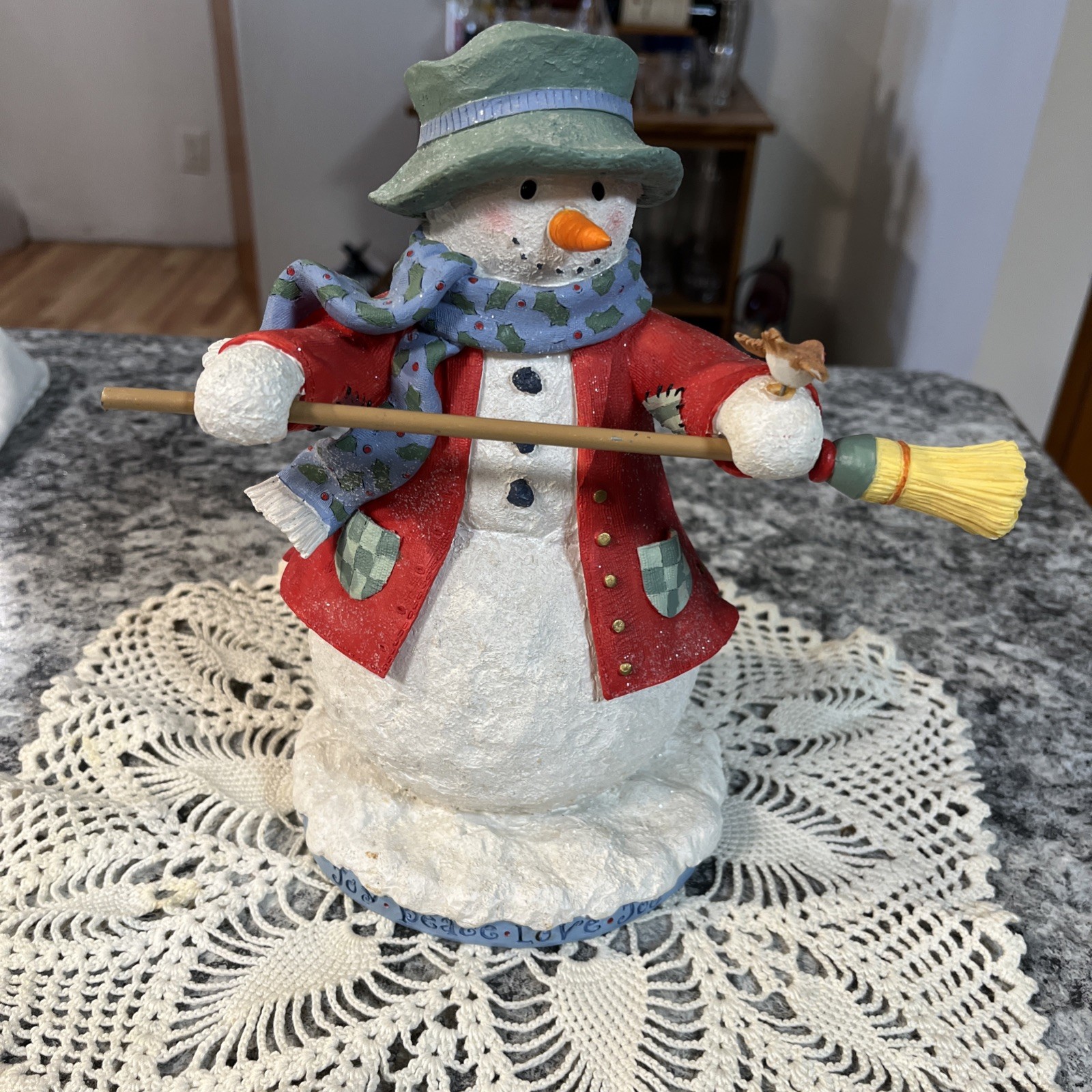 Vintage Snowman Papel Giftware Christmas Arctic Chill Candy Cane Holder Figurine