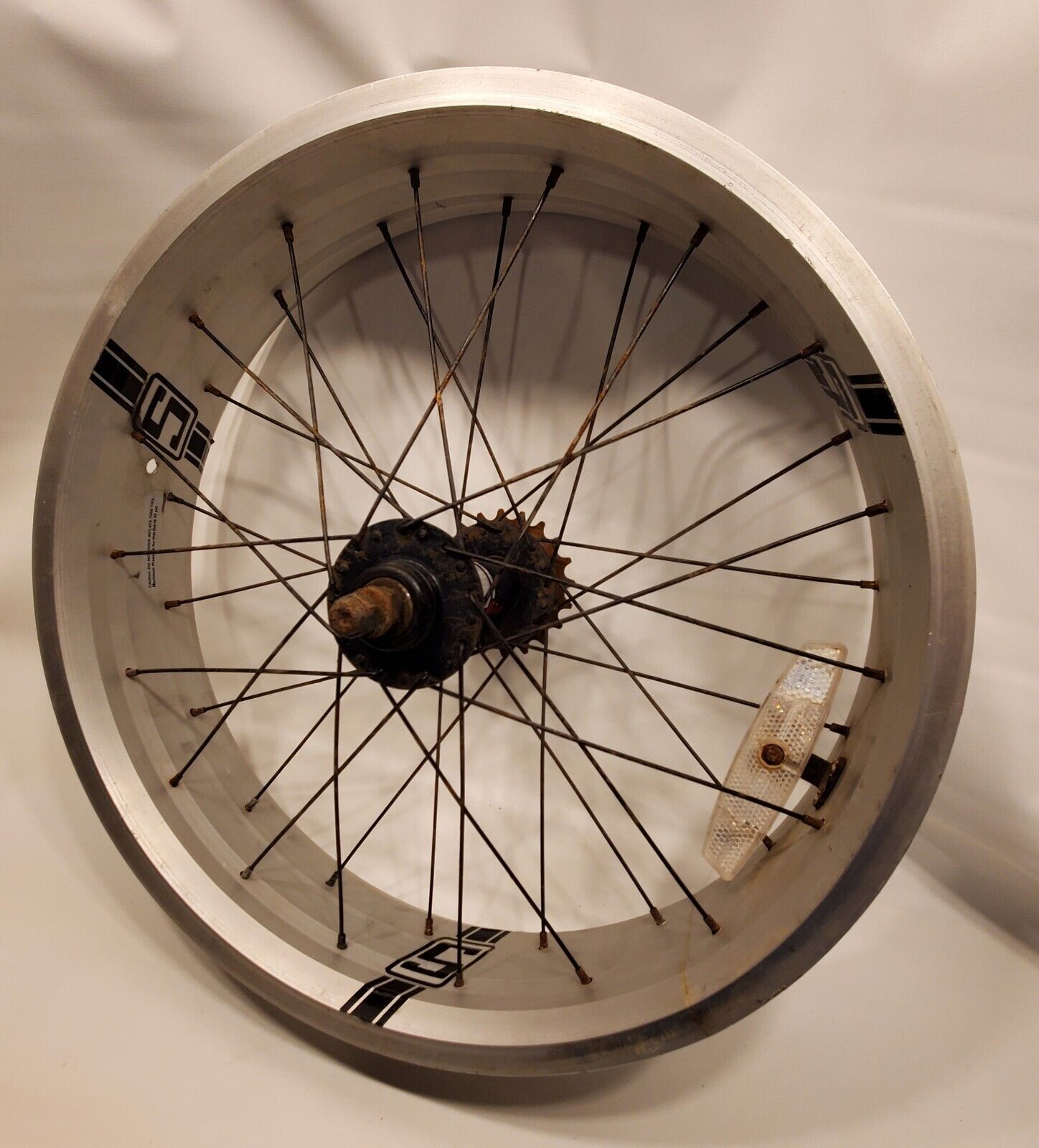 Schwinn StingRay Bicycle Rear Wheel / Rim Only - 16” x 4” Silver & Black USED