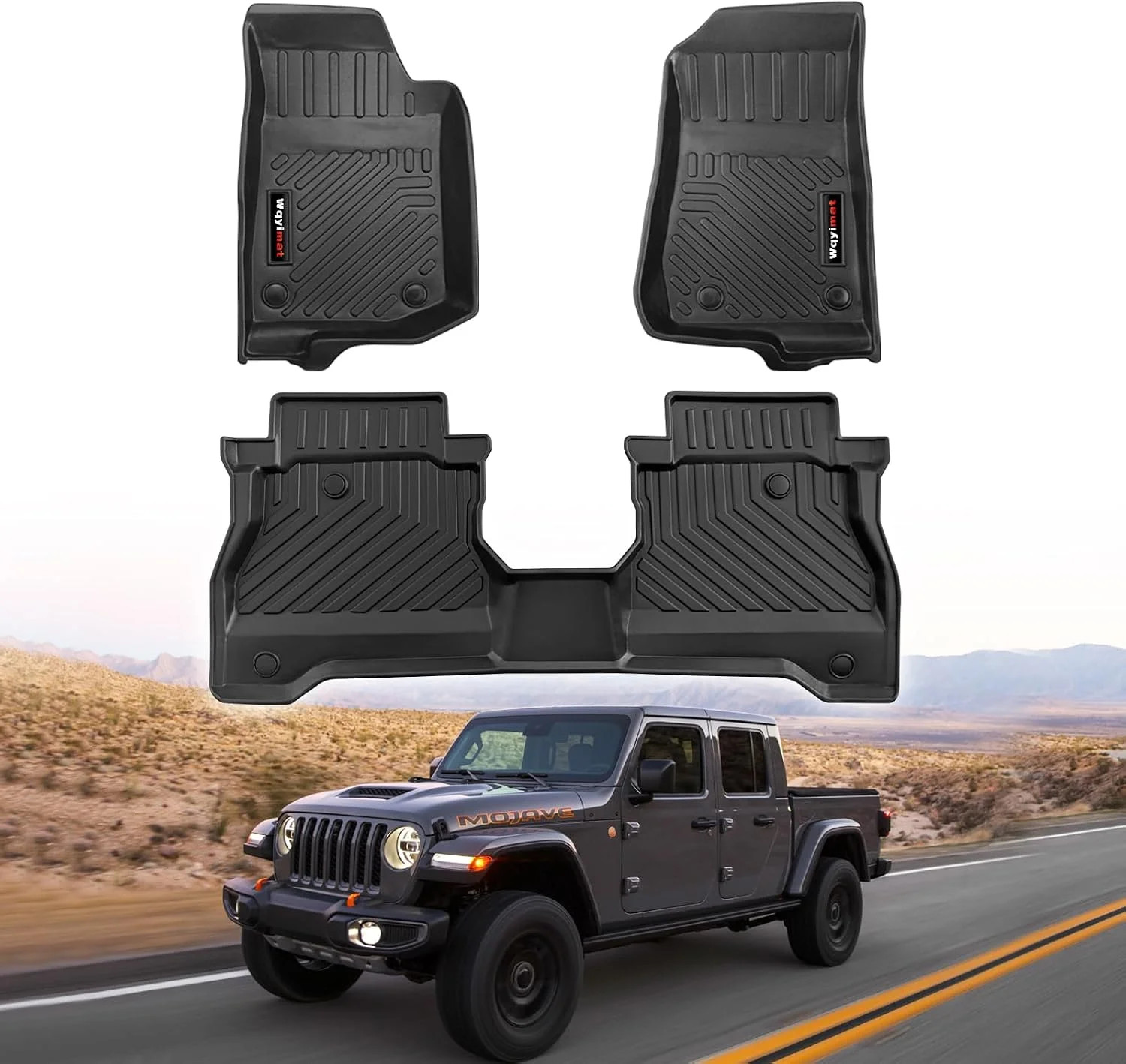 for 2020-2025 2026 Jeep Gladiator JT Floor Mats All Weather TPE Protection Mat f