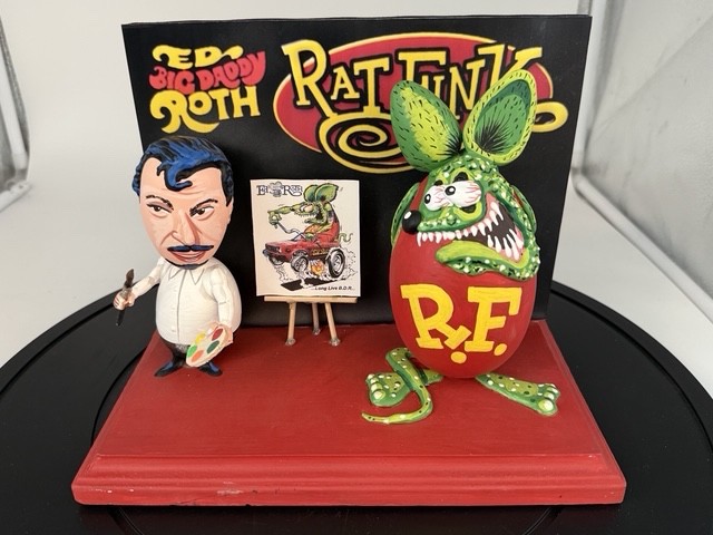VRHTF VTG RARE NHRA BIG DADDY ED ROTH & RAT FINK HAND MADE & PAINTED FROM EGGS