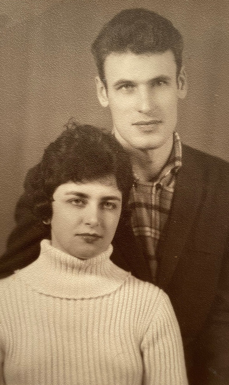 Handsome young man guy & beautiful woman portrait soviet life ussr vintage photo