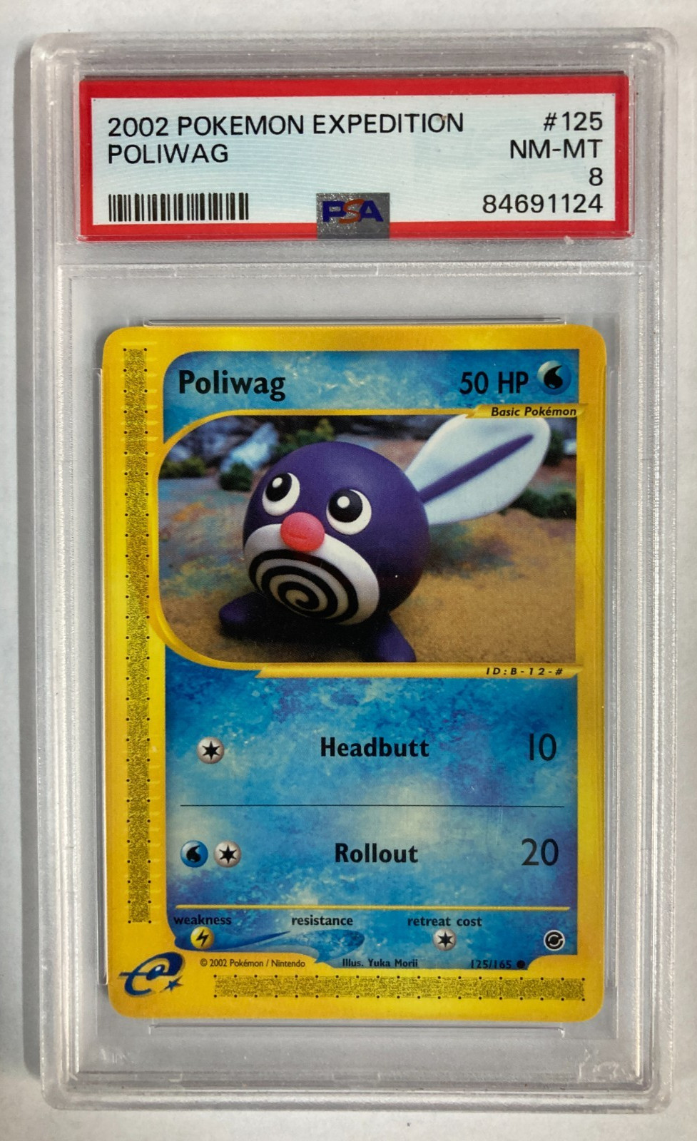 2002 Pokemon TCG Poliwag Expedition #125/165 PSA 8