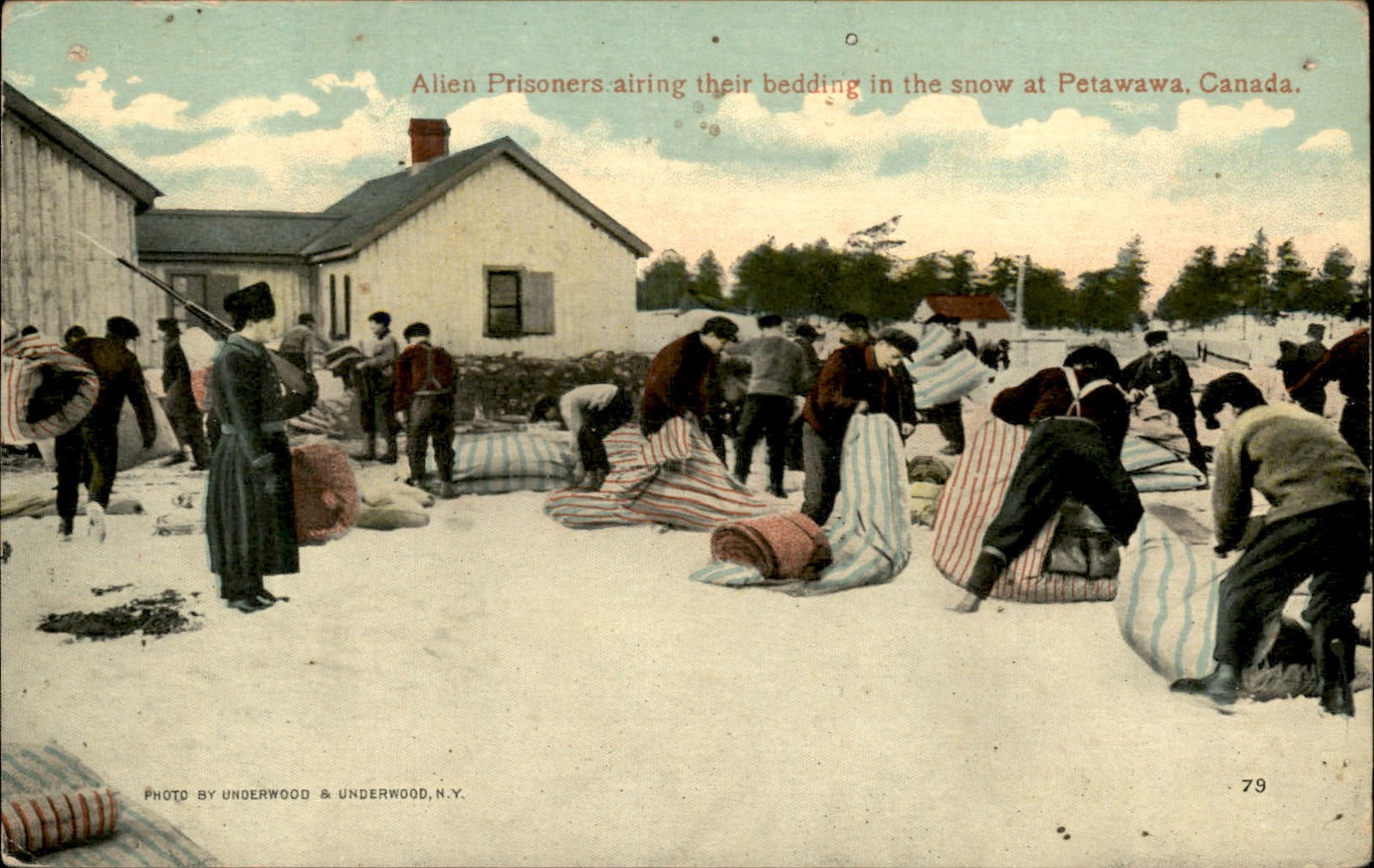 Petawawa ON Alien Prisoners Underwood POWs c1910s Vintage Postcard bhn