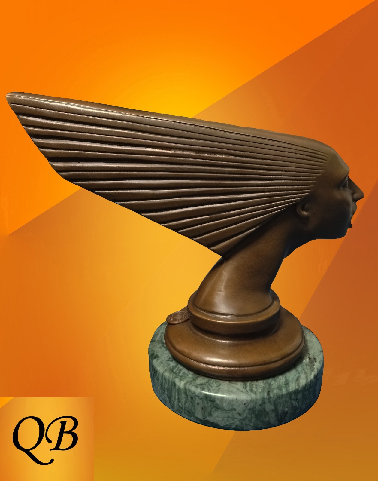 ART DECO BRONZE FIGURINE VICTOIRE SCULPTURE  FRENCH SPIRIT OF THE WIND FIGURE