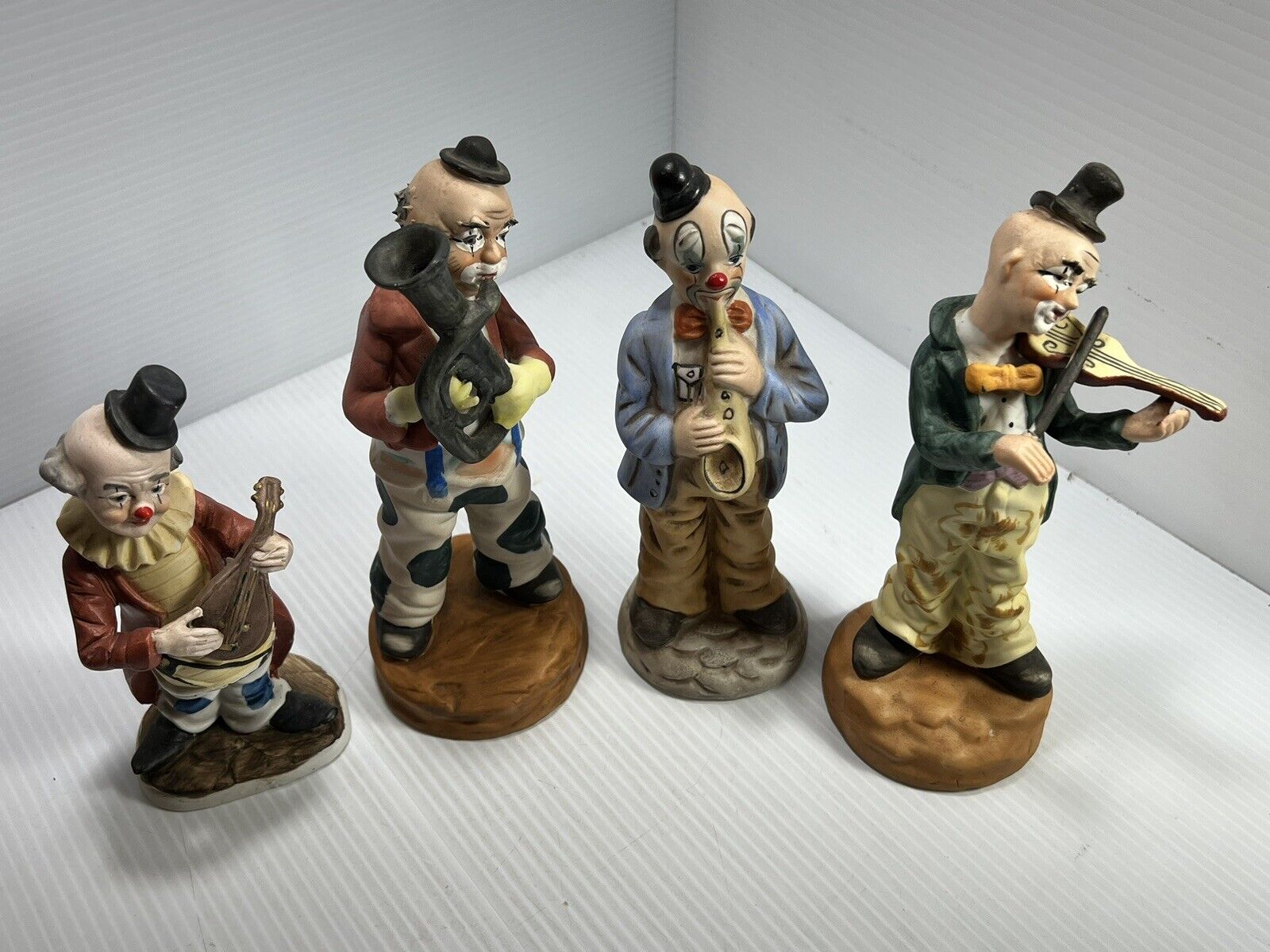 Ceramic Clowns Vintage Musical Band - Excellent New Condition - Beautiful Set