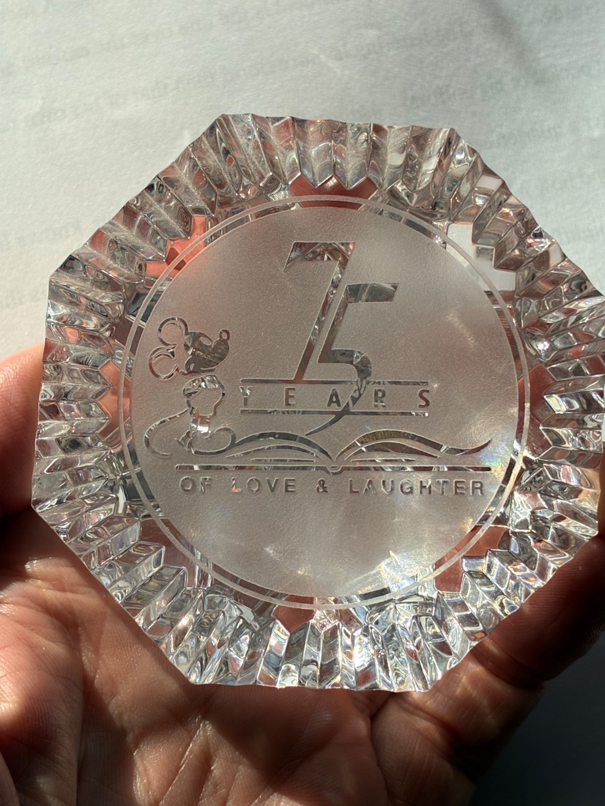 Waterford Crystal Disney 75th Anniversary paperweight