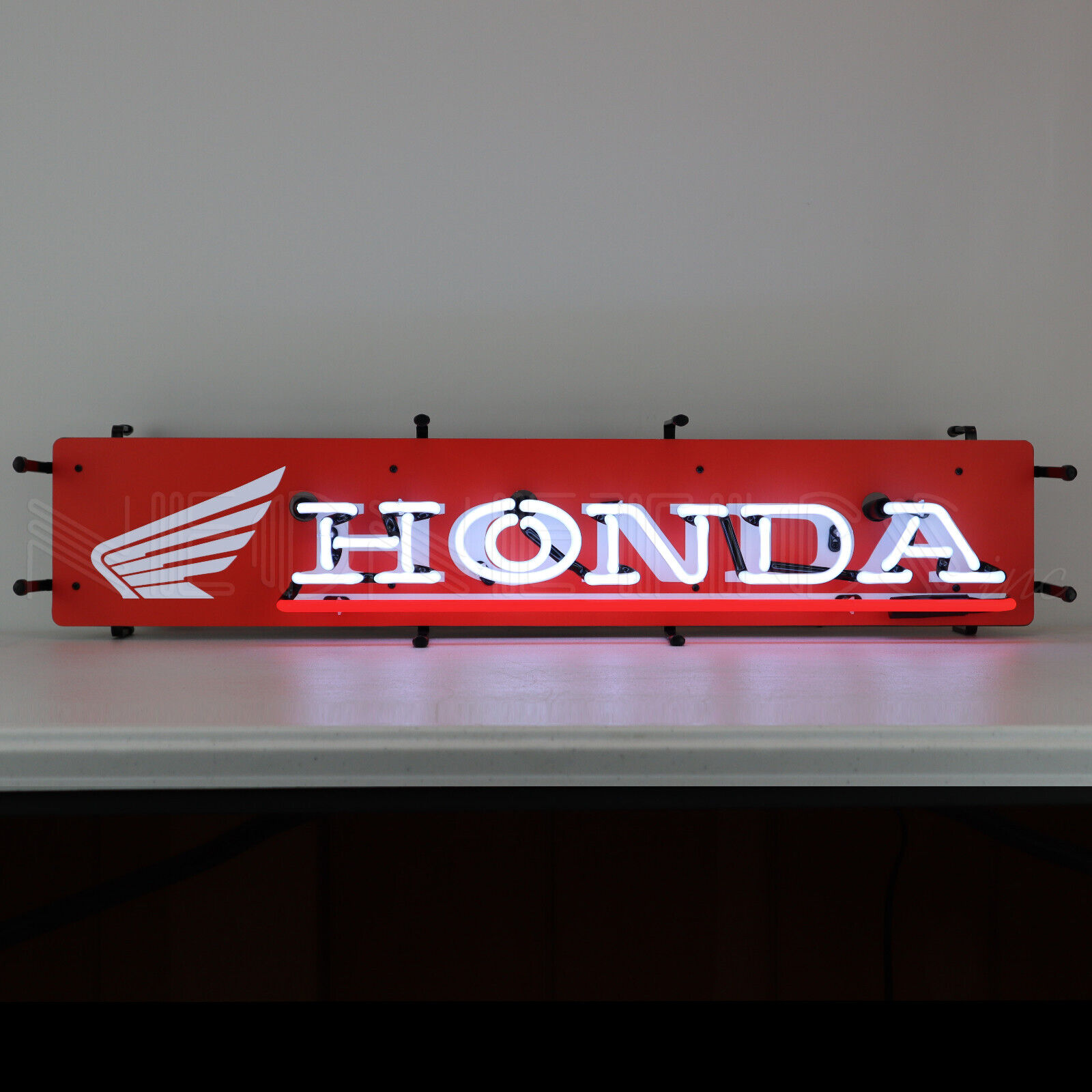 Honda Neon sign Racing Wings Motocross Motorcycle Garage Glass Supercross lamp