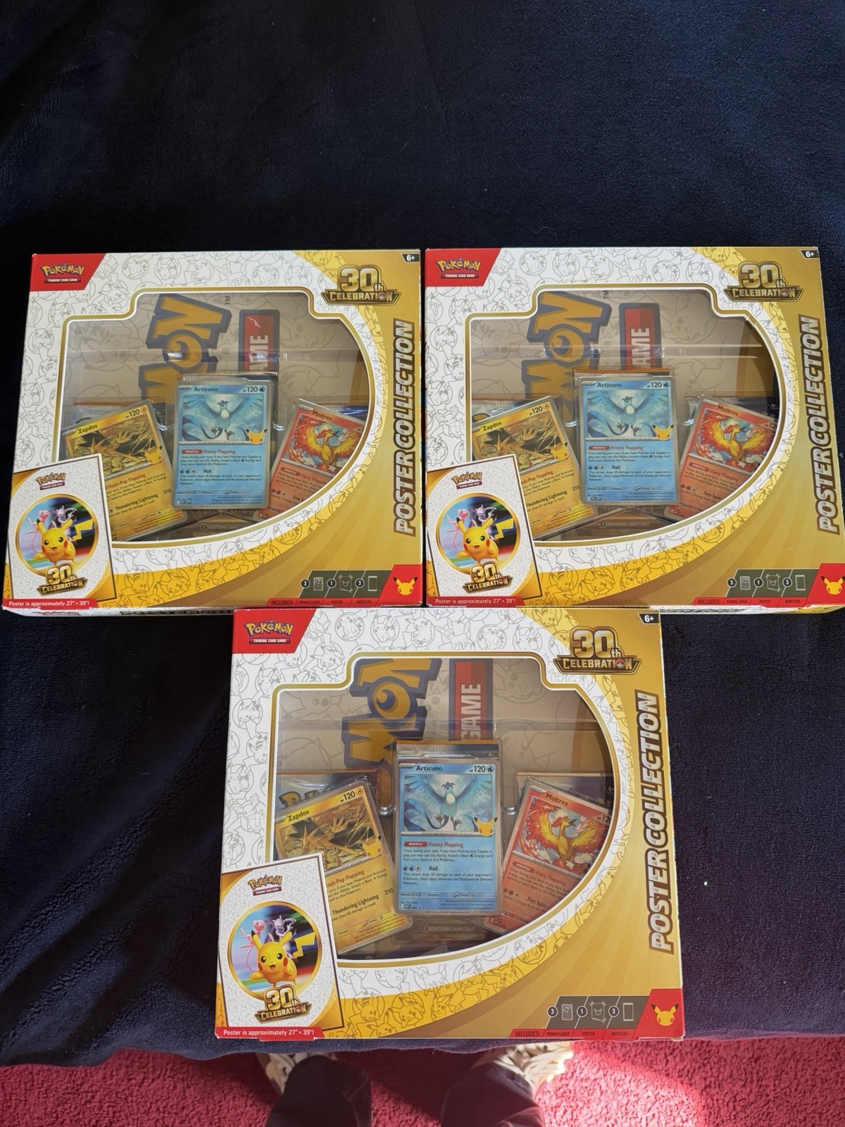 Pokémon TCG 30th Anniversary Celebration Poster Collection Box *Lot of 3*