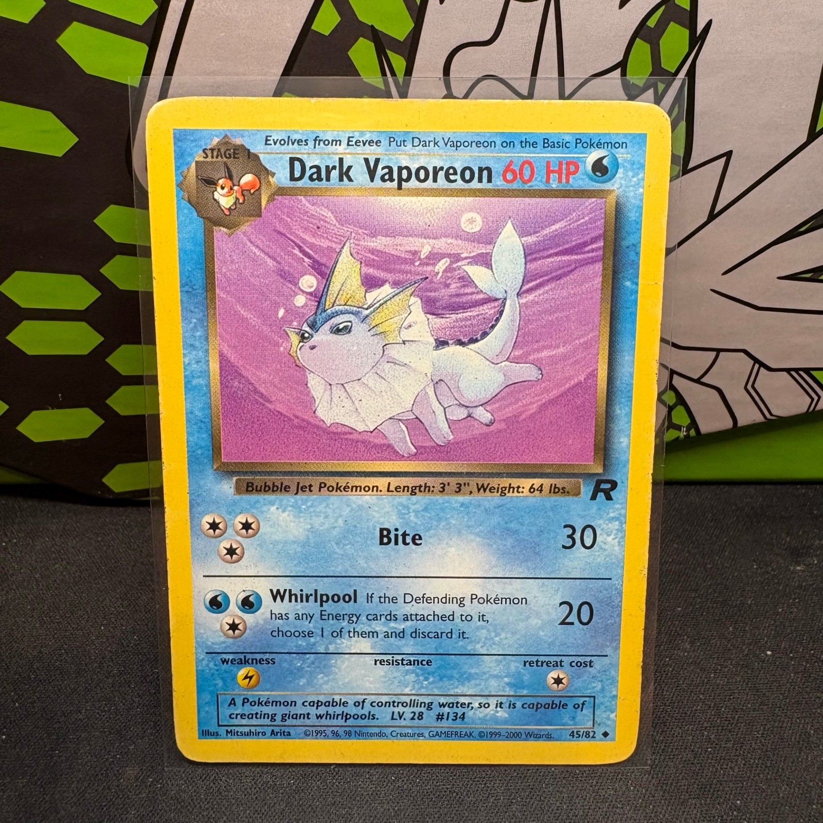 Dark Vaporeon Unlimited Uncommon Team Rocket 45/82 MP