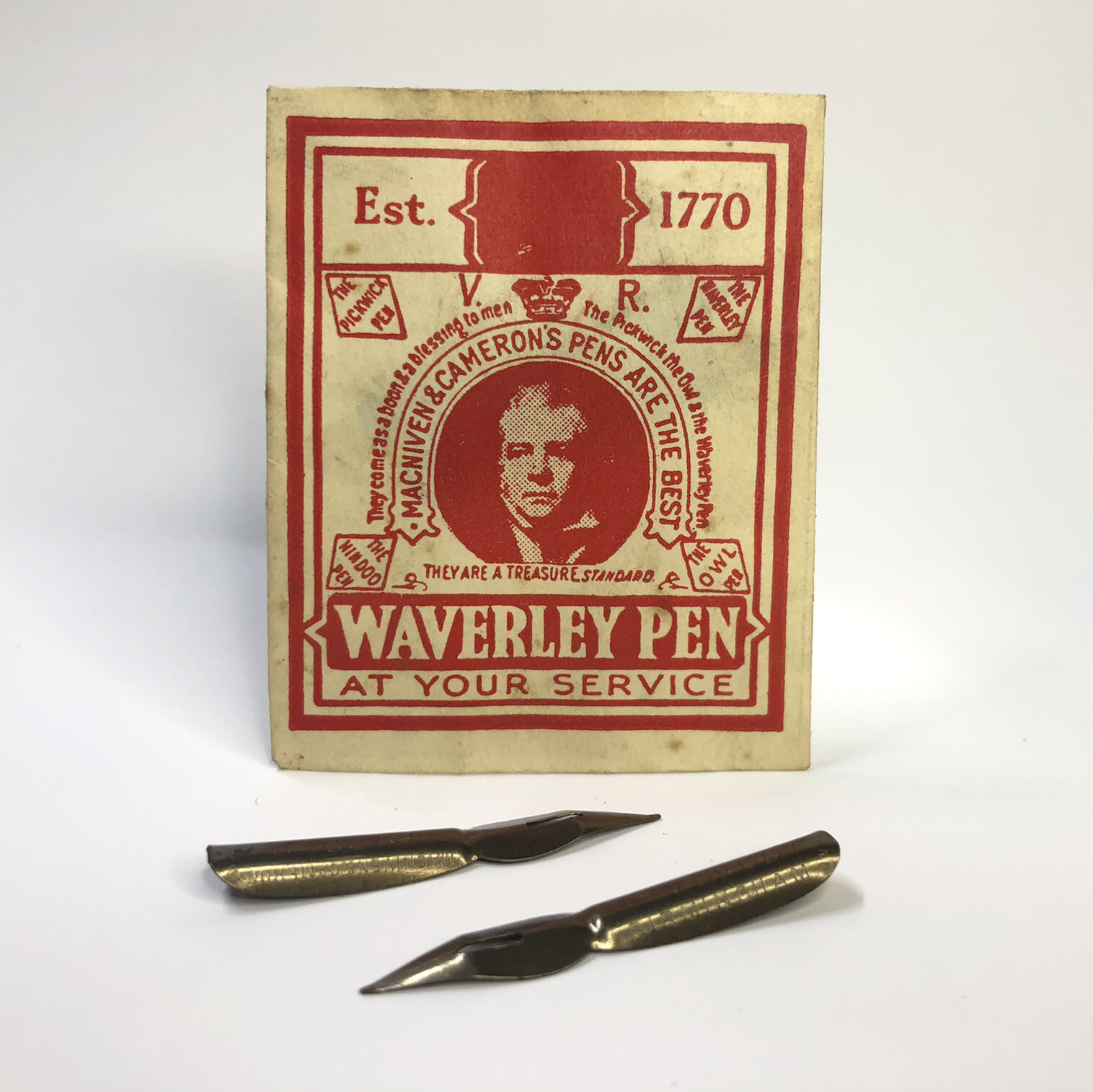Vintage MacNiven & Cameron WAVERLEY Pen Nibs RARE PROMOTIONAL PACKET of TWO
