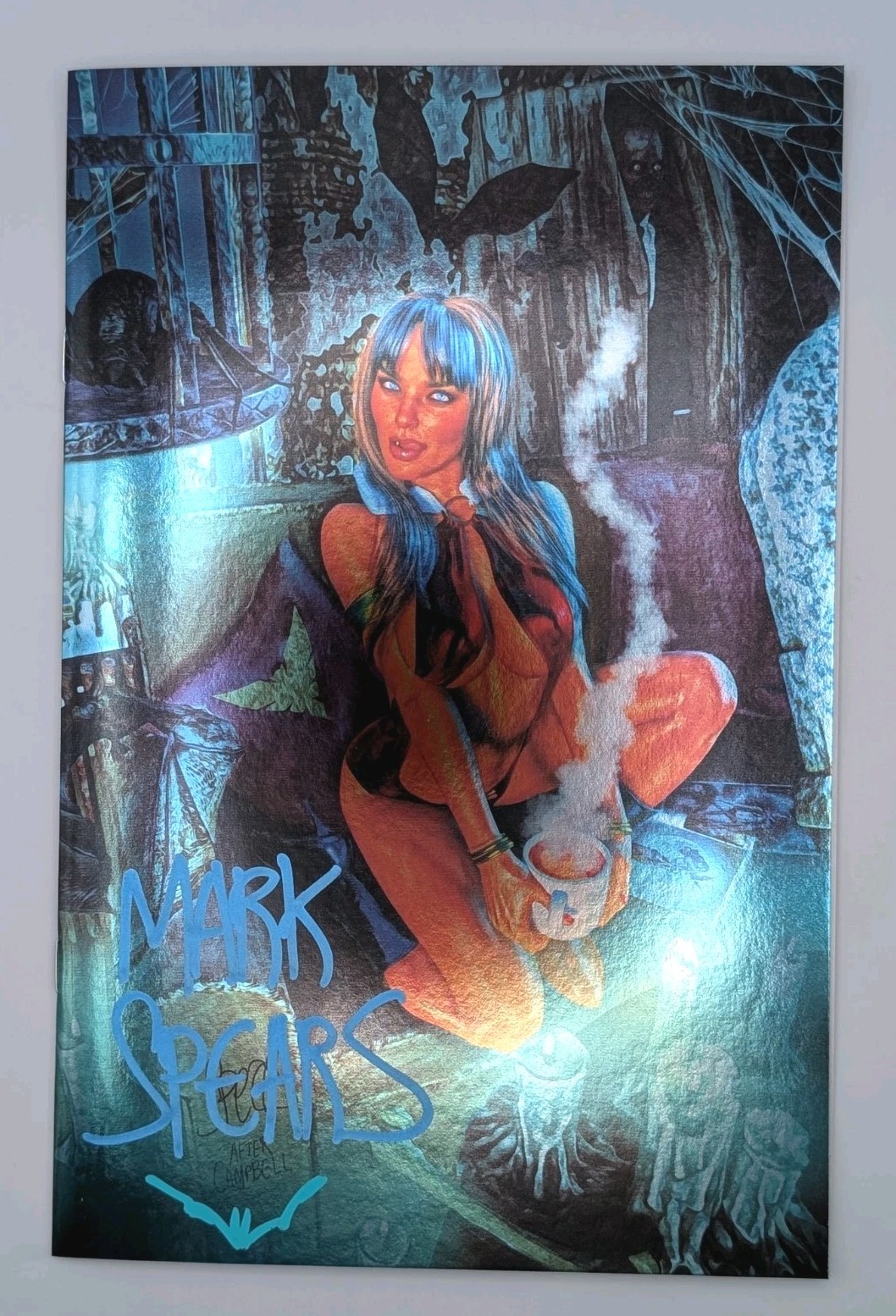 VAMPIRELLA #2 MARK SPEARS DALLAS FAN EXPO BLUE FOIL SIGNED & REMARK LTD 150 COA