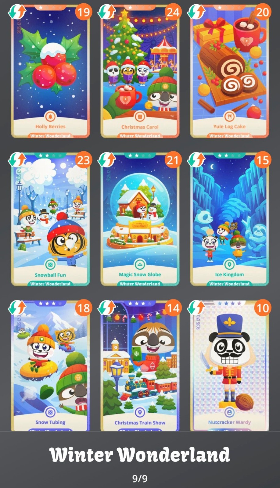 Wewards Collection Digital Card Complete Vintage Chapter Winter Wonderland 1-9