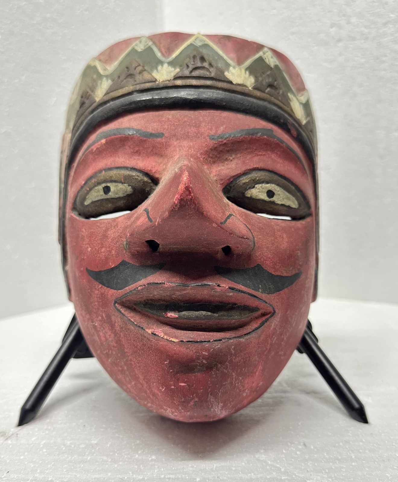 Vintage hand carved Indonesian Wooden Wayang Topeng Dance Theater Wood Mask