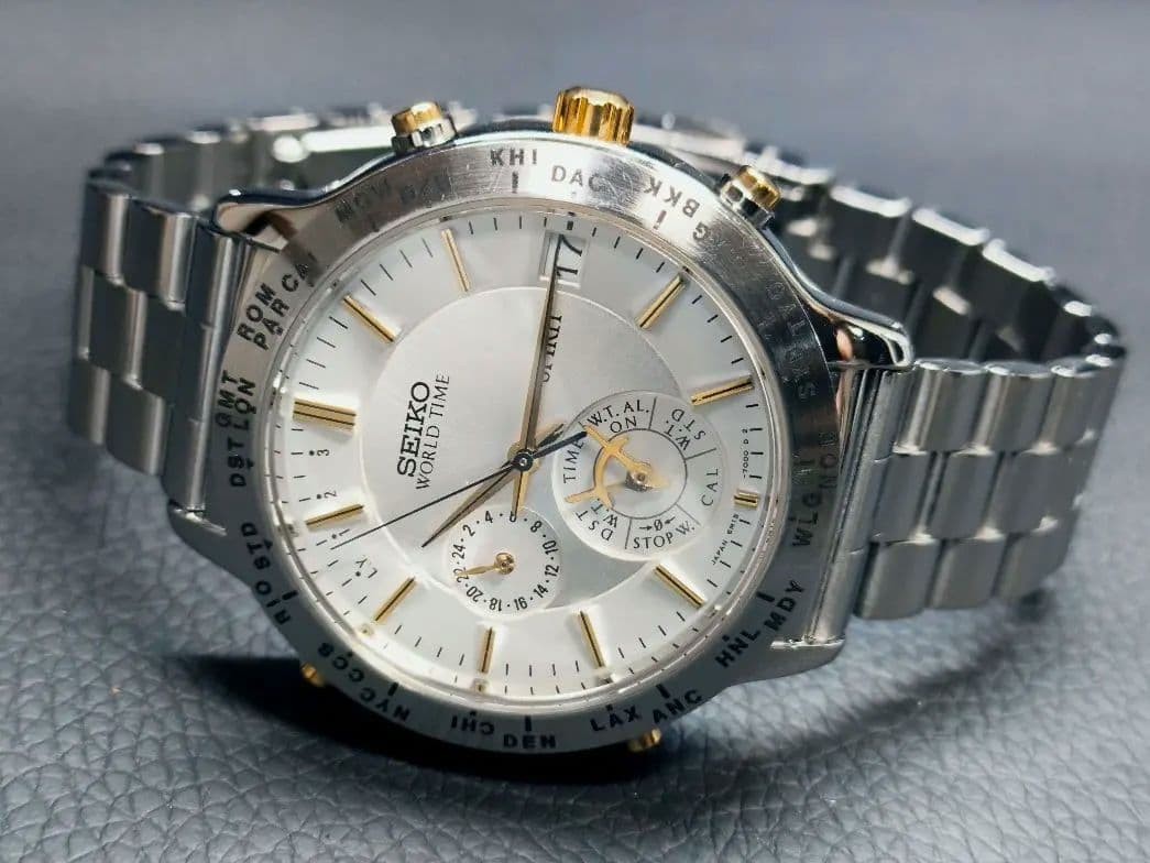 SEIKO SPIRIT 6M15 7000 World Time Sapphire with issues