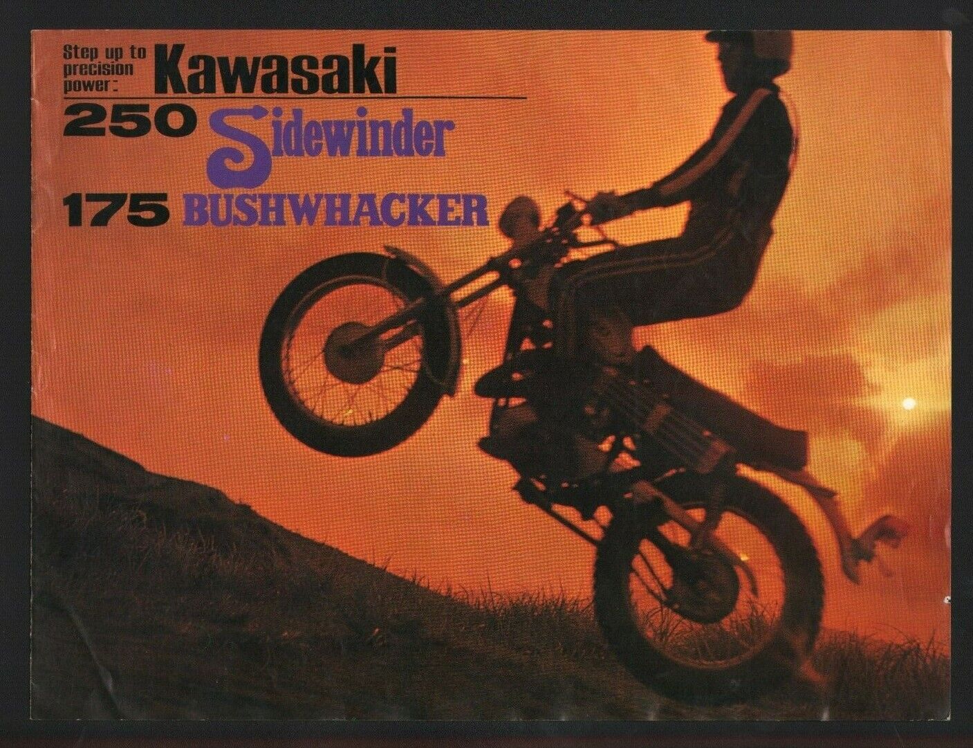 1970\'s Kawasaki 250 Sidewinder / 175 Bushwhacker - 4-Page Motorcycle Brochure