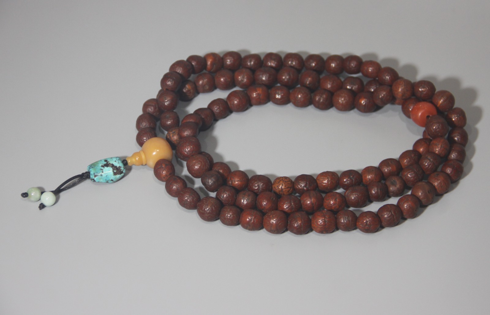 Wonderful Real Tibet 100P Old Buddhist Phoenix Eye Bodhi Mala Prayer Bead Amulet