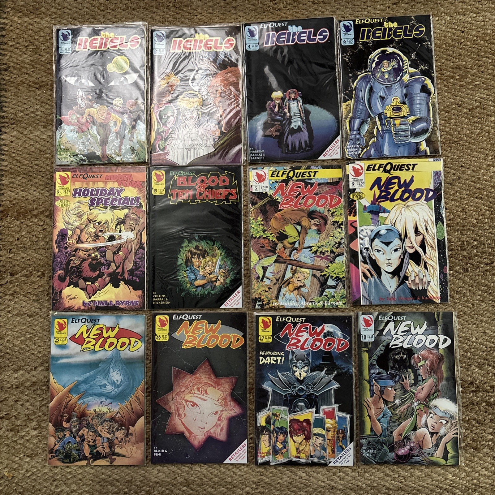 ElfQuest New Blood. Rebels. Blood Of 10 Chiefs  Lot Of 12 Warp Graphic