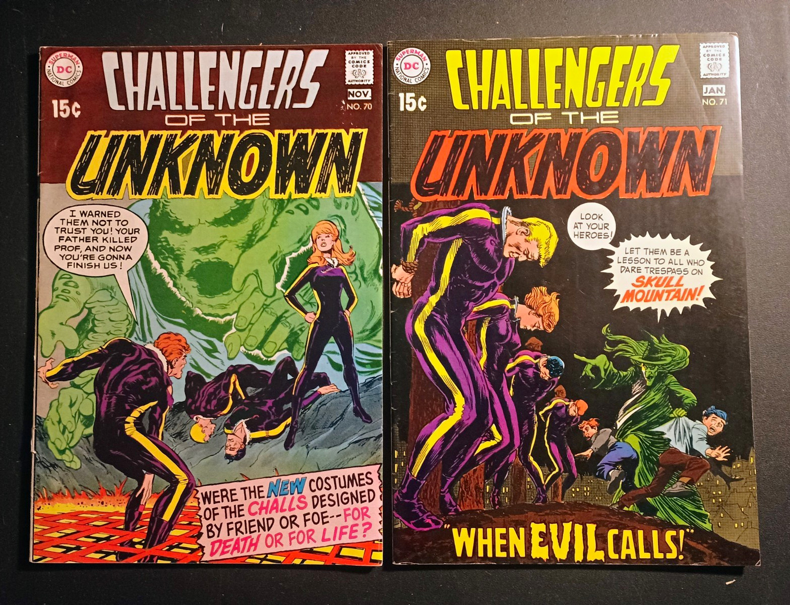 Challengers of the Unknown #70,71  VG/F 1969 Silver Age DC Denny O'Neil 