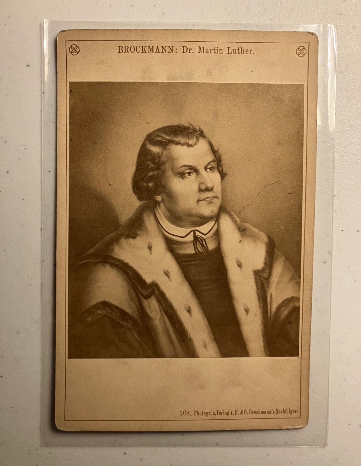 Martin Luther Cabinet Card Germany 19th c. Holy Grail. Extremely Scarce