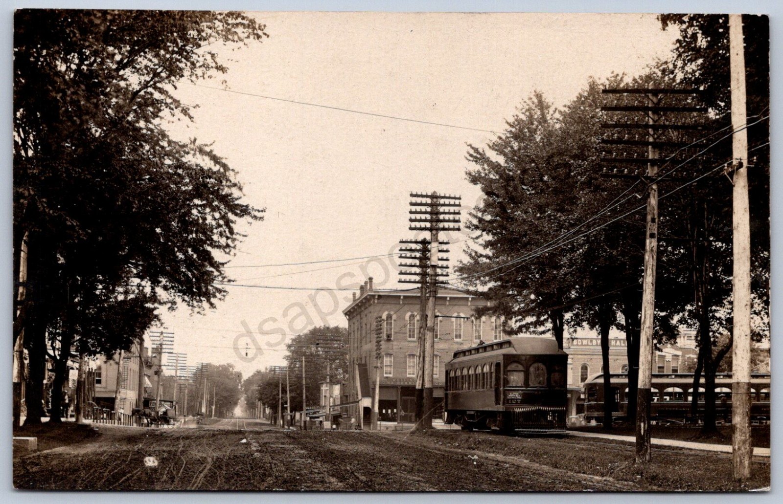 K11/ Wellington Ohio RPPC Postcard c1910 Trolley Cleveland SW Line 86