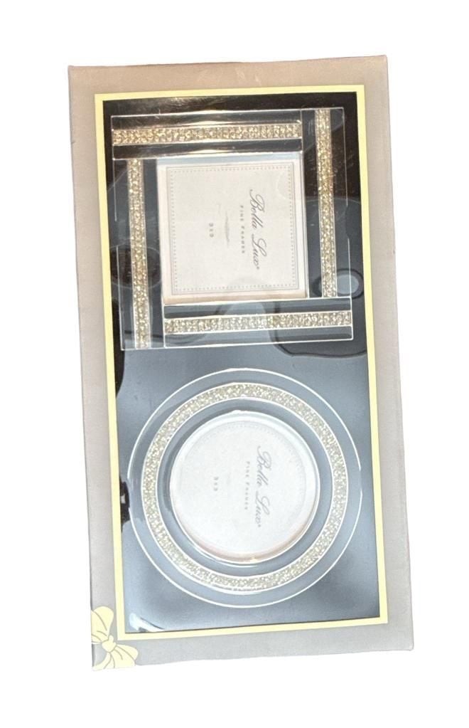 Bella Lux Glam Black Enamel Rhinestone 3x3 Photo Frame, Vintage Y2K