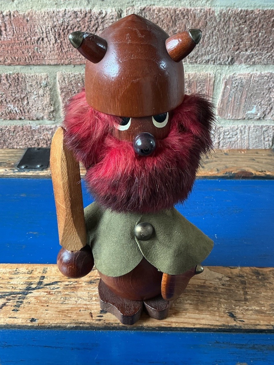 Vintage MCM Sallingboe Denmark Red Beard VIKING Teak Troll Figure 23 Cm 1960s