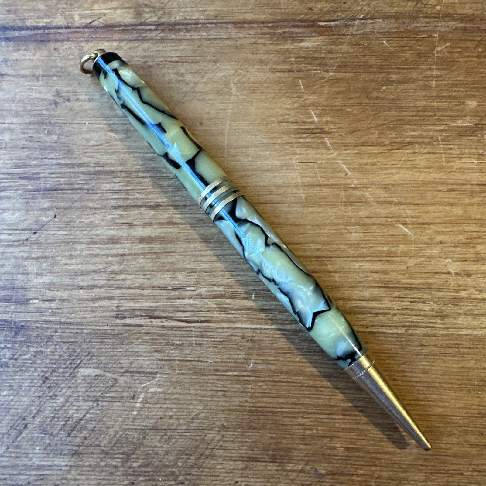 Vintage 1930s Parker Lady Duofold Ring Top Mechanical Pencil Black Pearl 4 3/4”