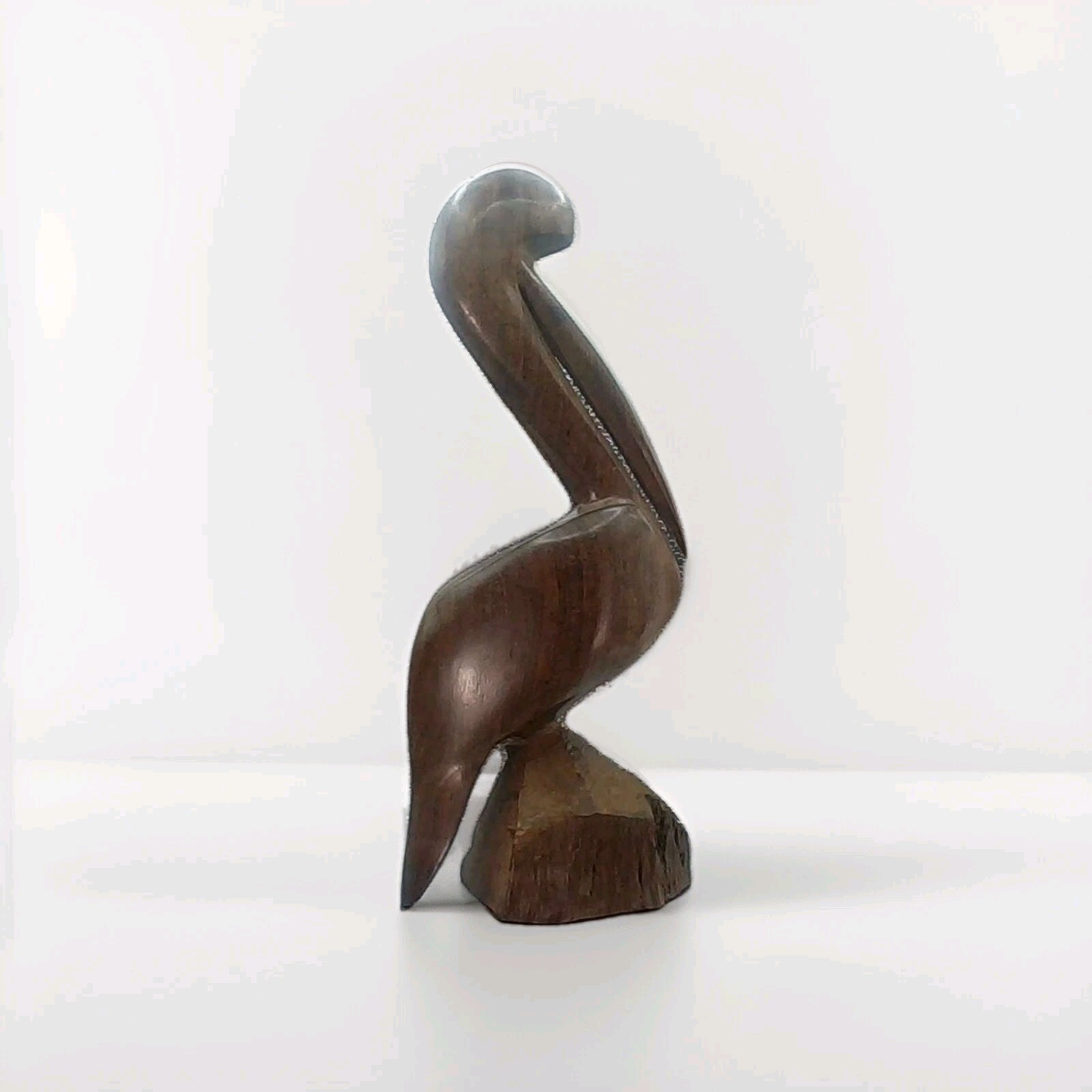 Vintage Hand Carved Wooden Pelican Made of Iron Wood, 11\