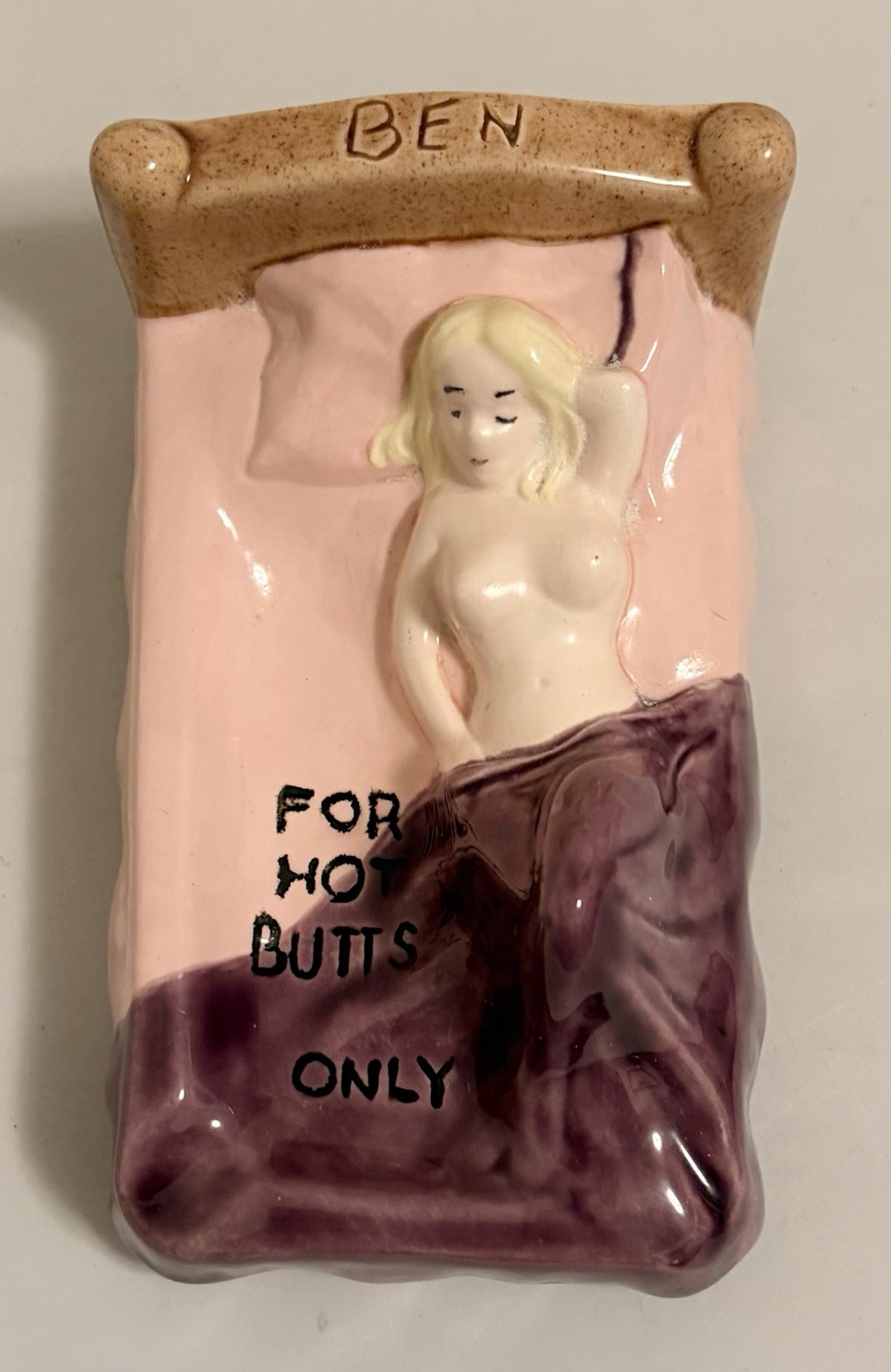 1970 Bedroom Ashtray “For Hot Butts Only” Vintage Kitsch Novelty Dive Bar