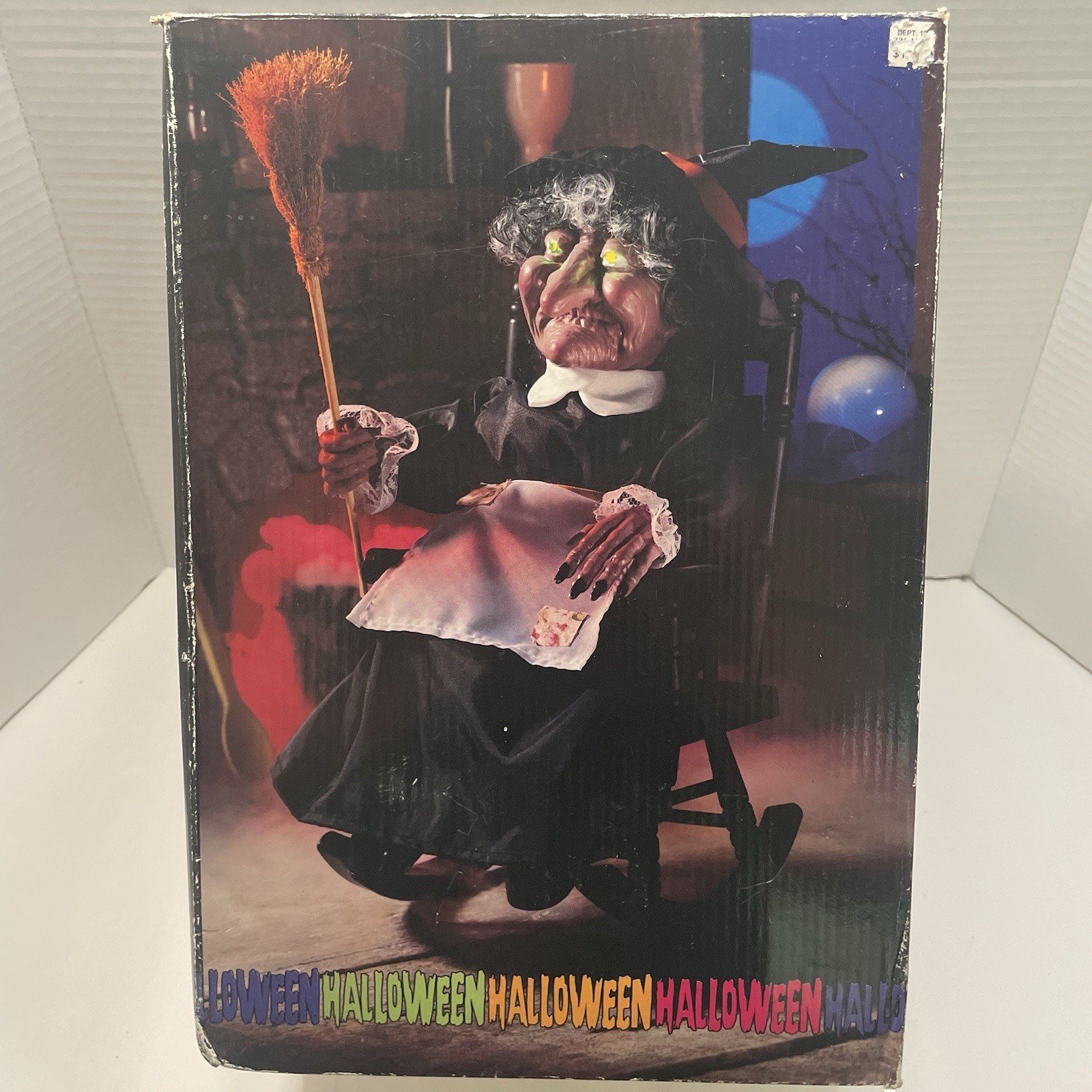 Halloween Vintage Gemmy 16” Animated Rocking Witch 1991 Glowing Eyes&Sound WORKS