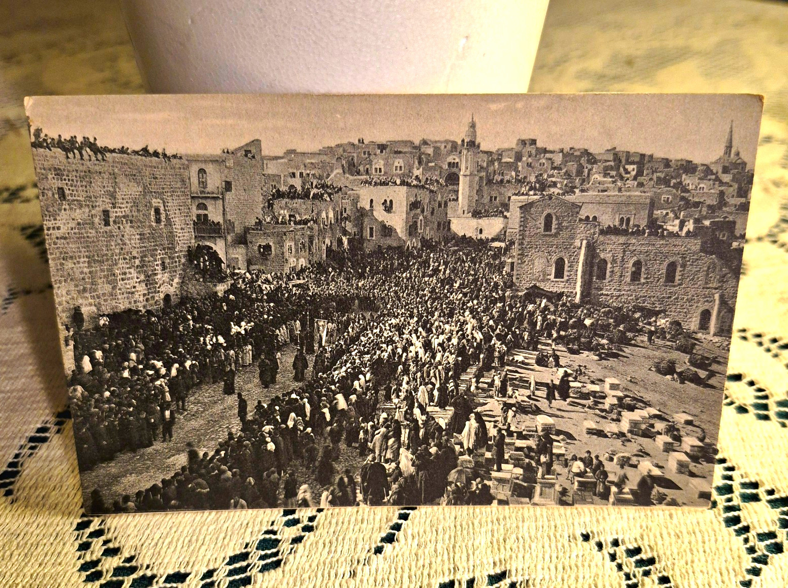 Unposted Divided Back Lithograph Postcard Bethlehem Palestine Nativity