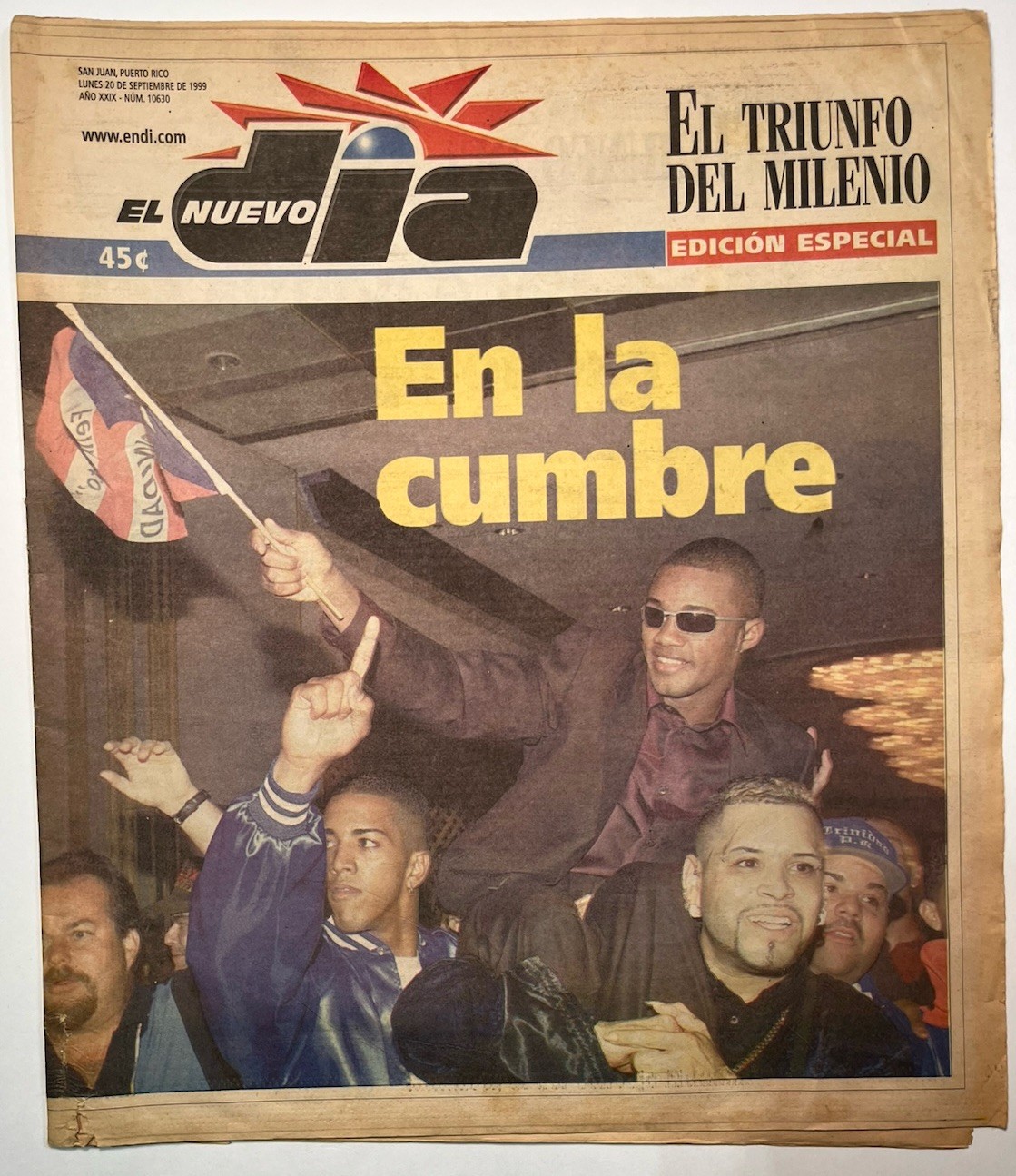 Newspaper El Nuevo Dia de Puerto Rico 9/20/1999 Felix Trinidad Vs. De La Hoya