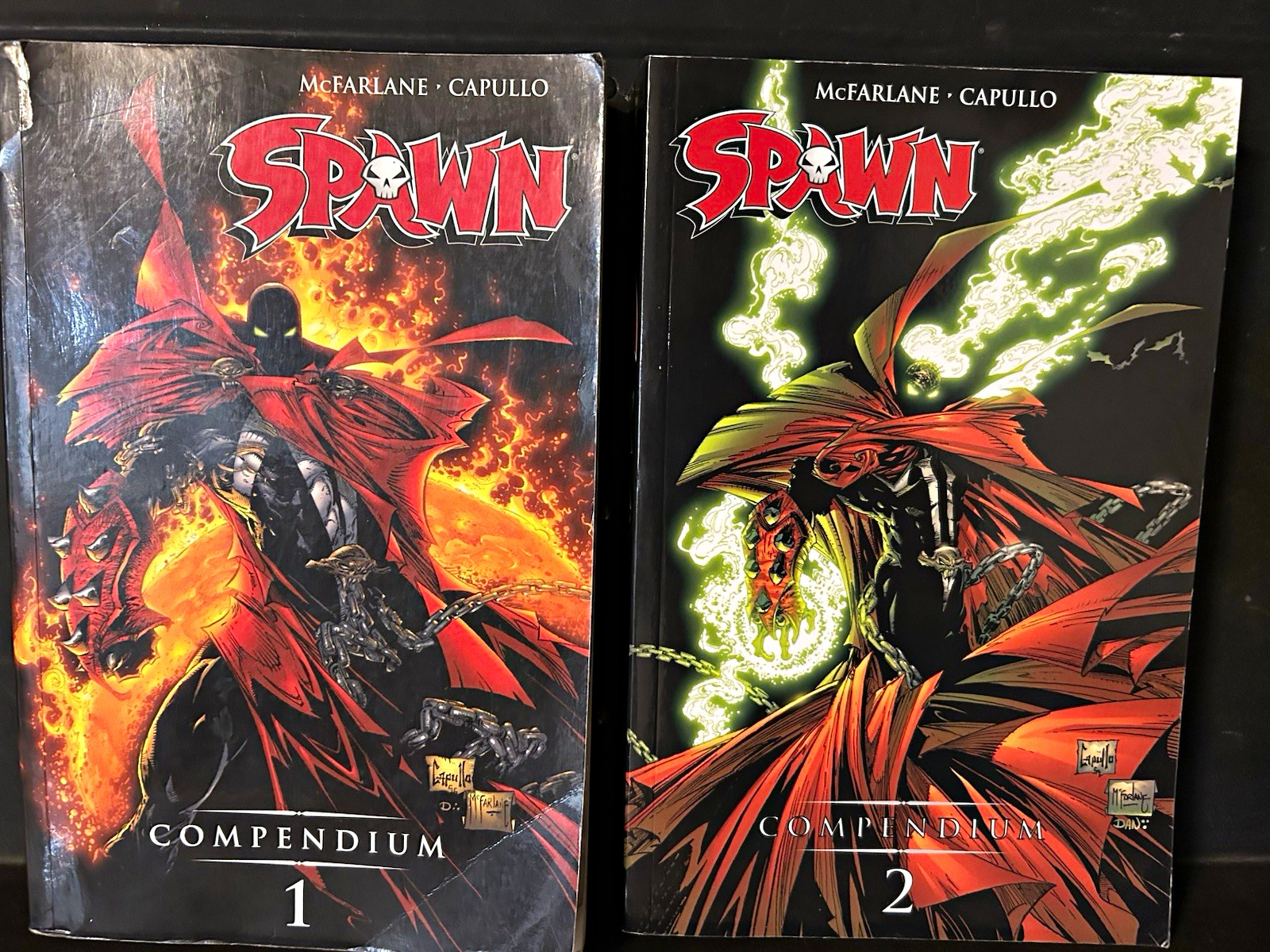 Spawn Compendium Vol 1 & 2 Lot Todd McFarlane Greg Capullo Image Comics