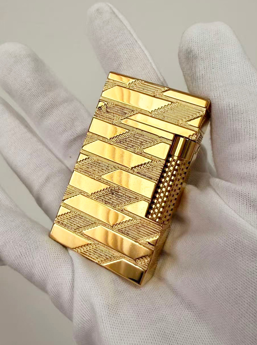 S.T. DUPONT LE GRAND monogram 1872 double & Torch Flame Gold Lighter super gift