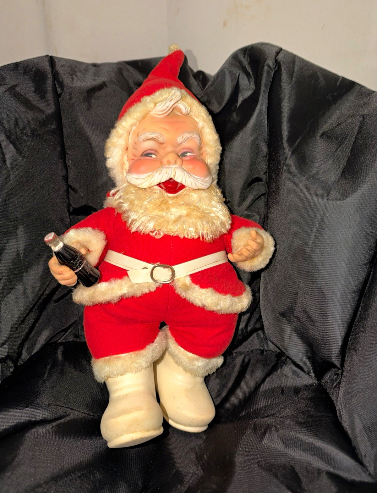 Vintage 1950s Rushton Santa Claus Doll – Coca-Cola – Rare White Boots & Belt – K