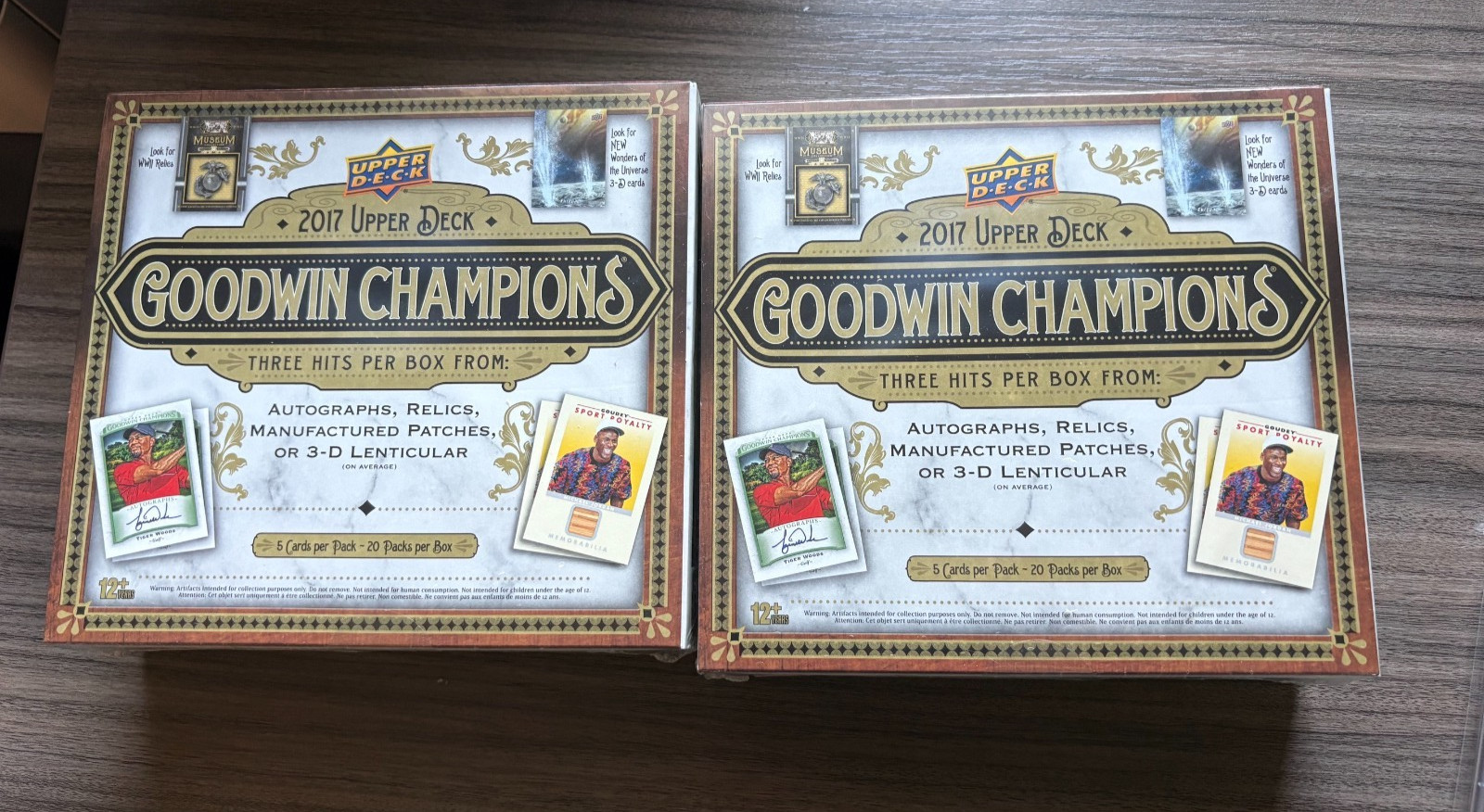 2017 UPPER DECK GOODWIN CHAMPIONS NEW SEALED BOX 3 HITS MICHAEL JORDAN AUTO?