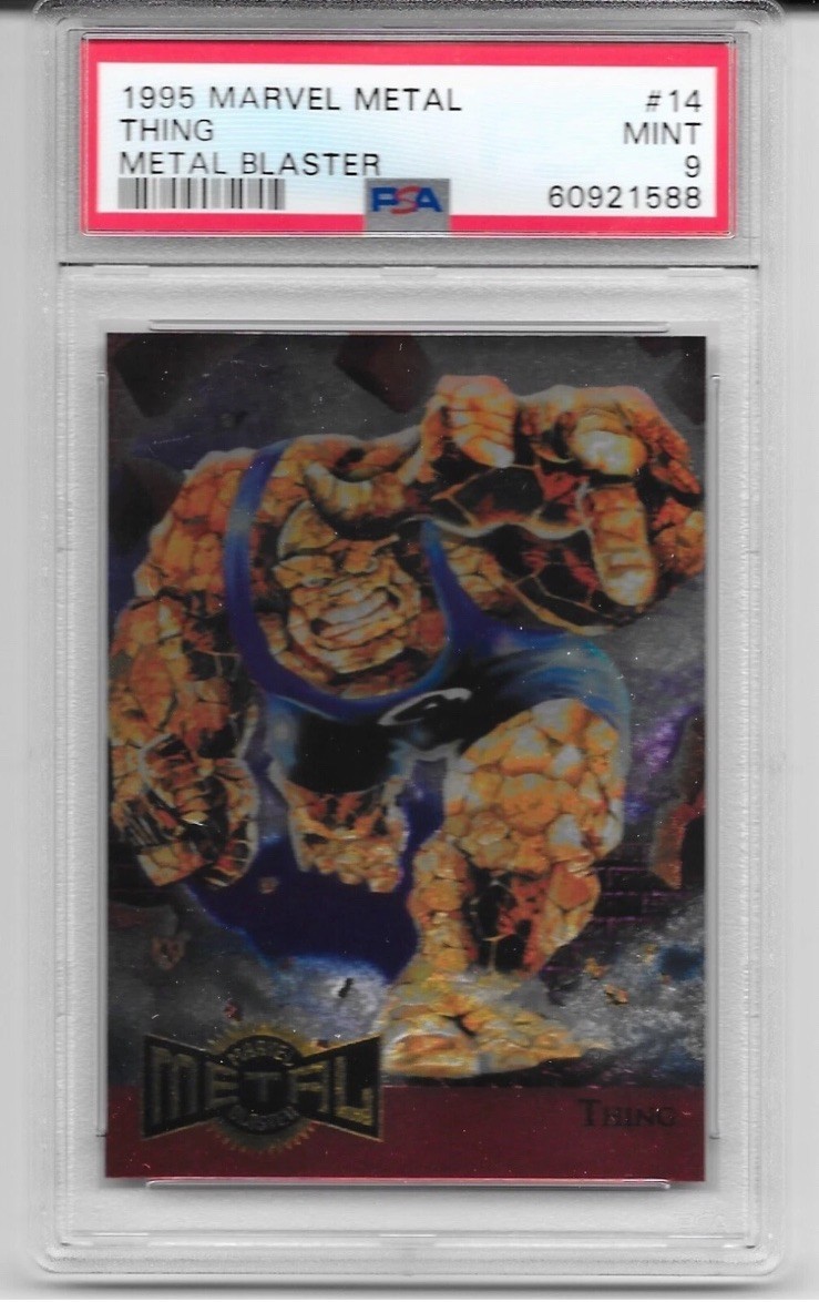 1995 Fleer Metal Marvel Universe Thing METAL BLASTER #14 PSA 9 - LOW POP - RARE