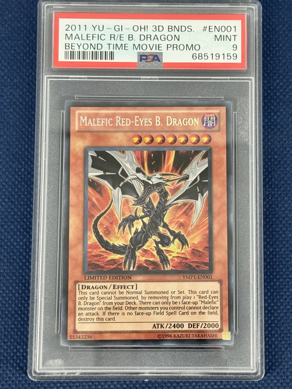 PSA 9 Malefic Red eyes black Dragon // 2011 Yugioh 3D BNDS Movie promo